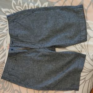 LEVI'S REGULAR FIT DARK DENIM LINEN/COTTON SHORTS